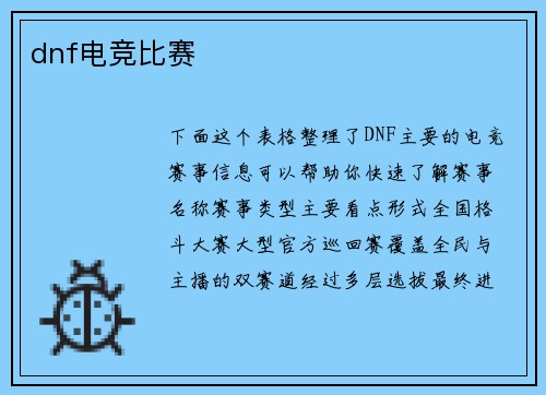 dnf电竞比赛